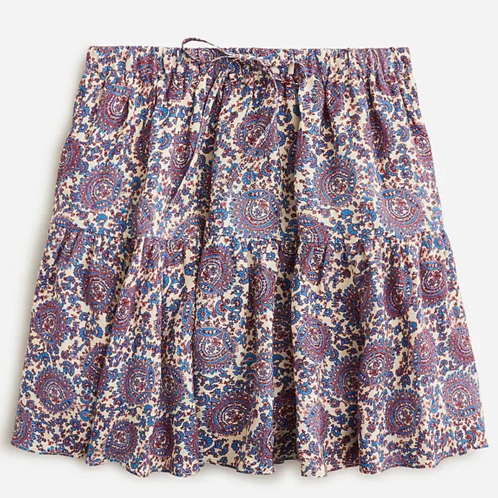 J Crew Tiered mini skirt in floral bouquet linen Size XXS